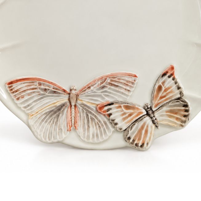 Plato llano de cerámica l Mariposa