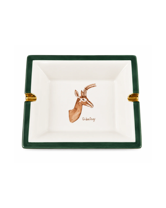 Cenicero de cerámica, pintado a mano l Antilope