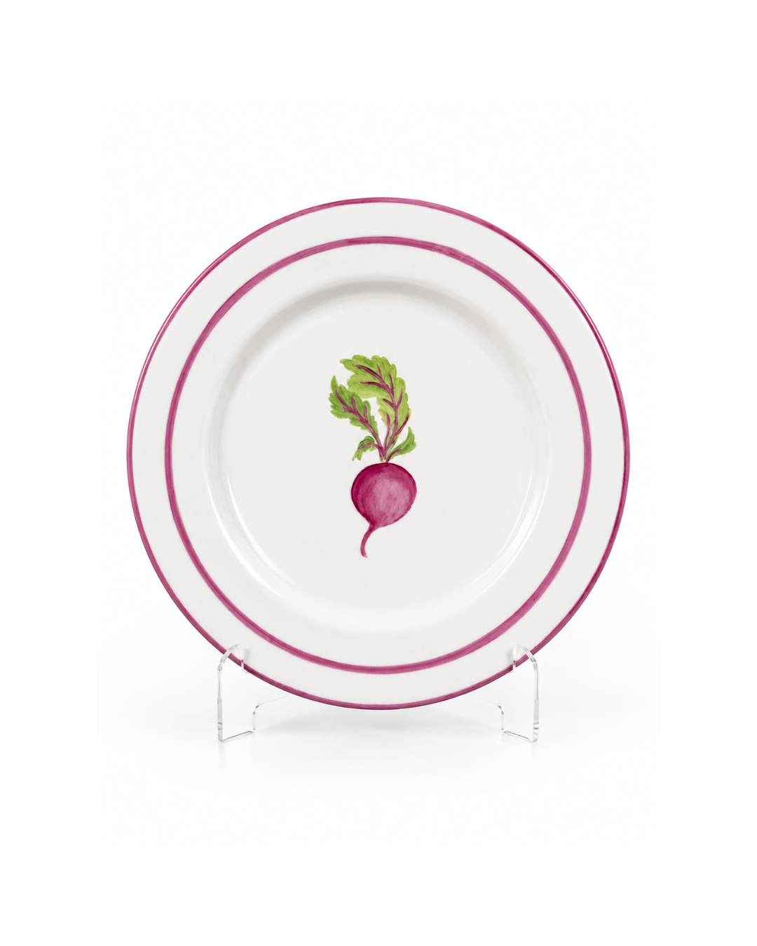 Plato de porcelana , pintado a mano l Rabano