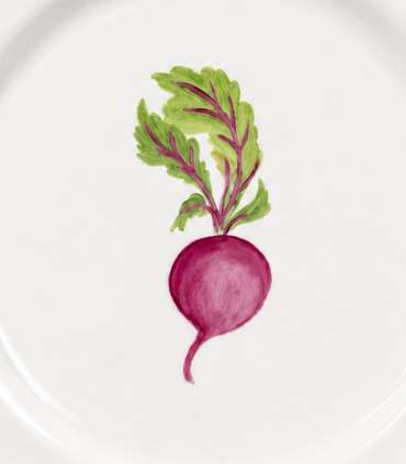 Plato de porcelana , pintado a mano l Rabano