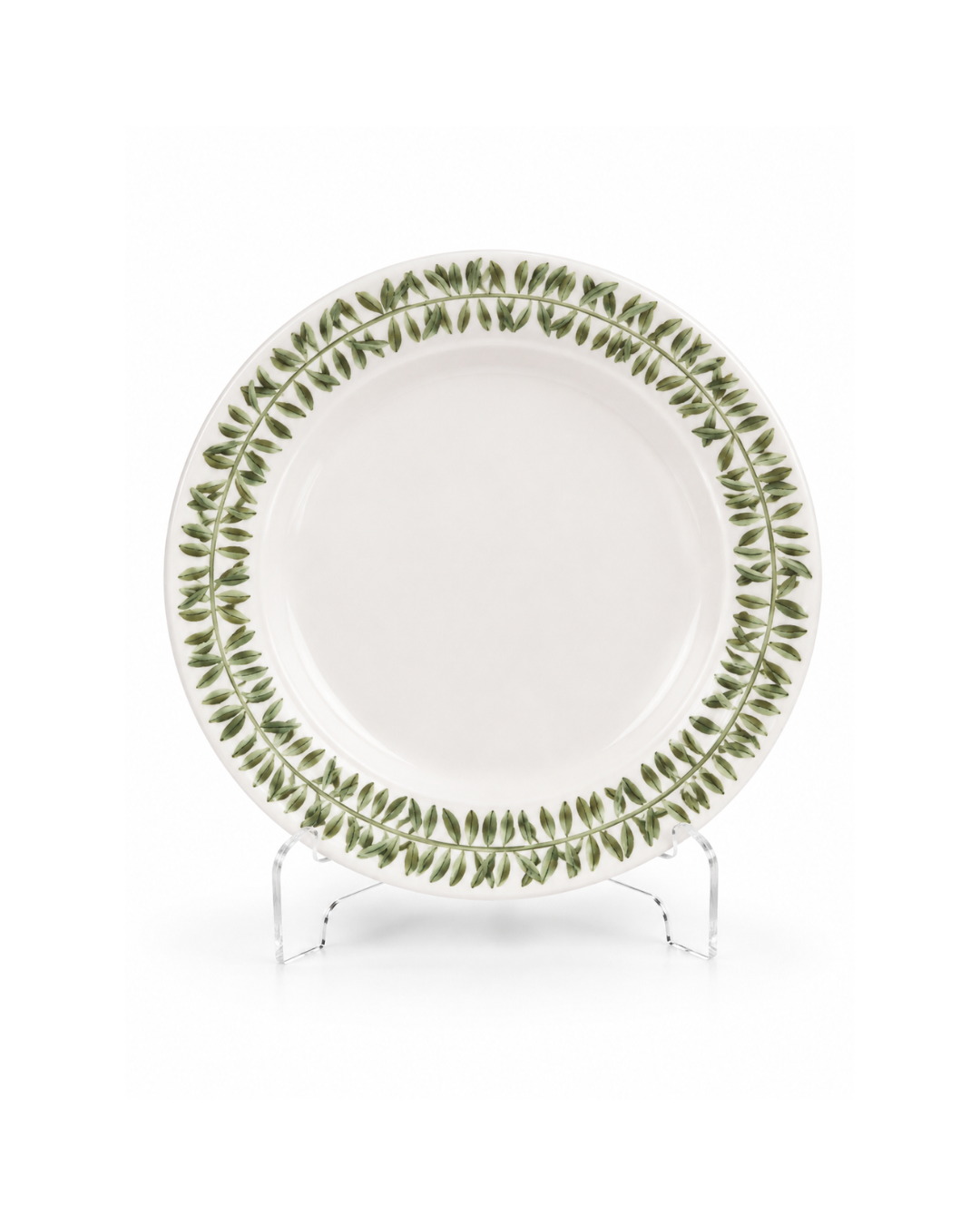 Plato de porcelana, pintado a mano l Enredadera verde