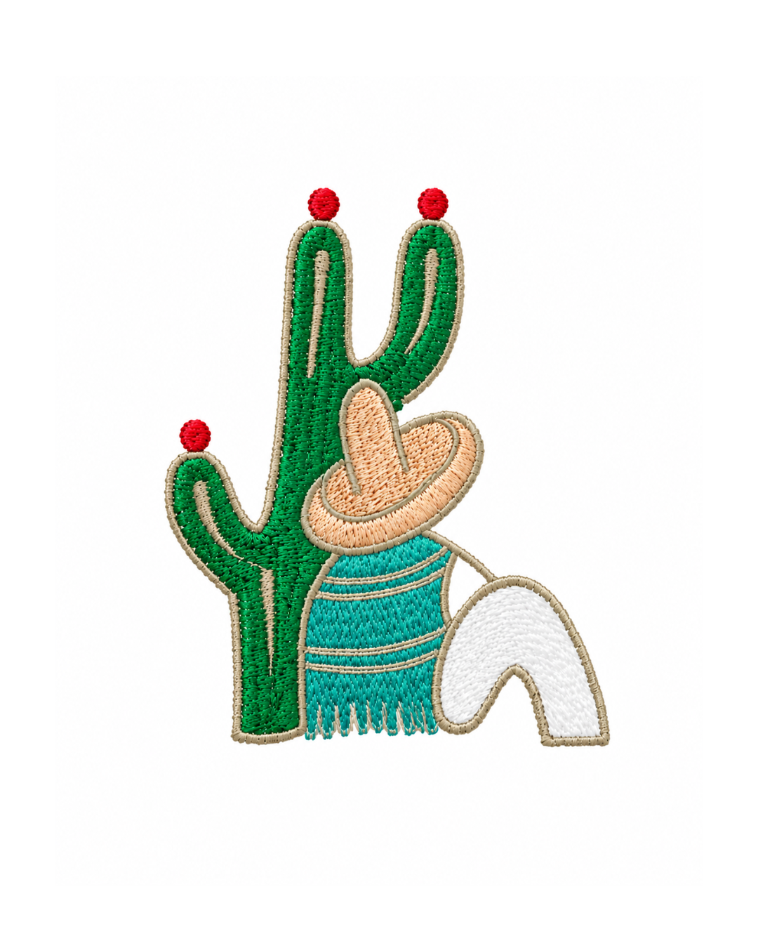 Bordado de Campesino con nopal l Aqua