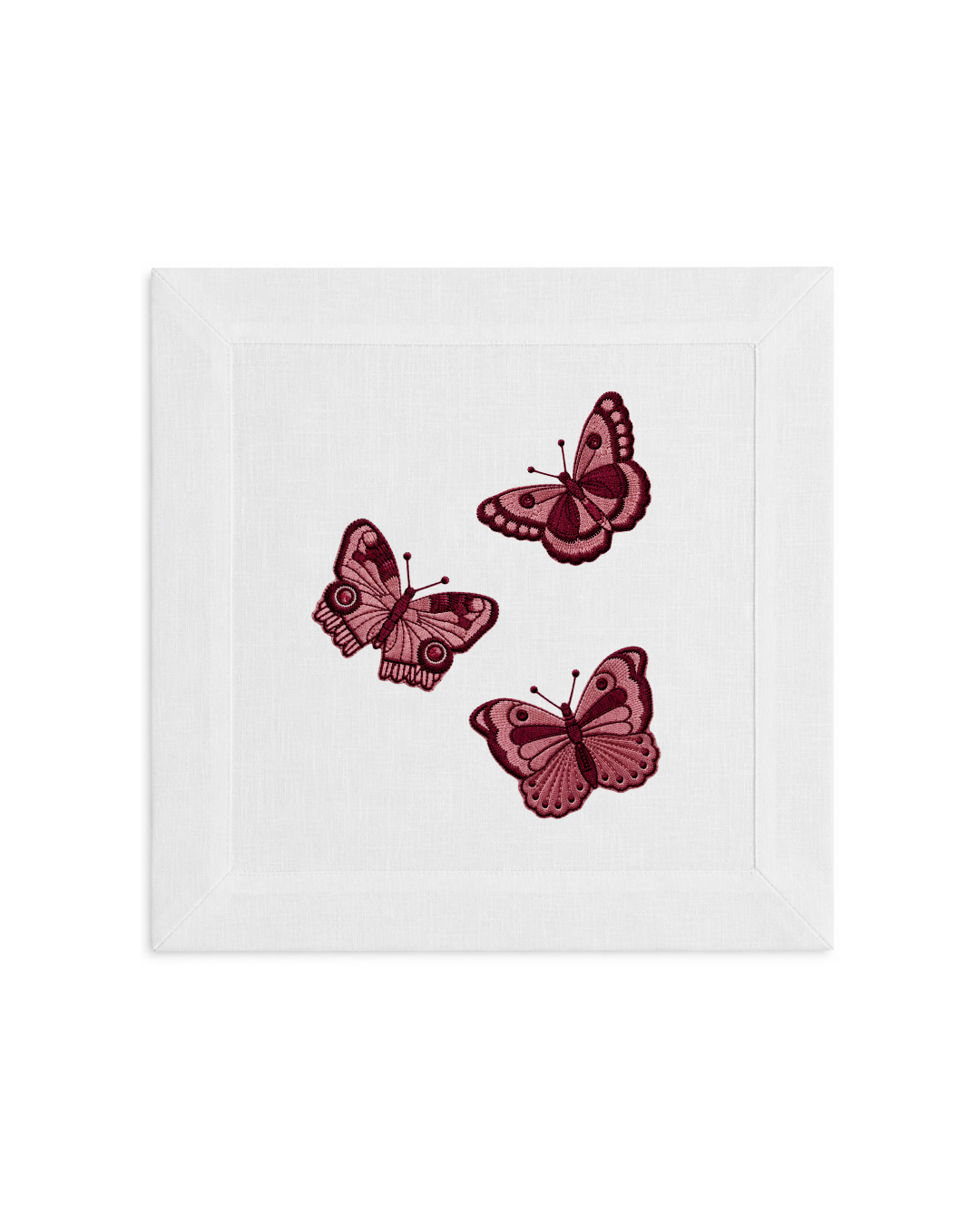 Bordado de Mariposas Vino