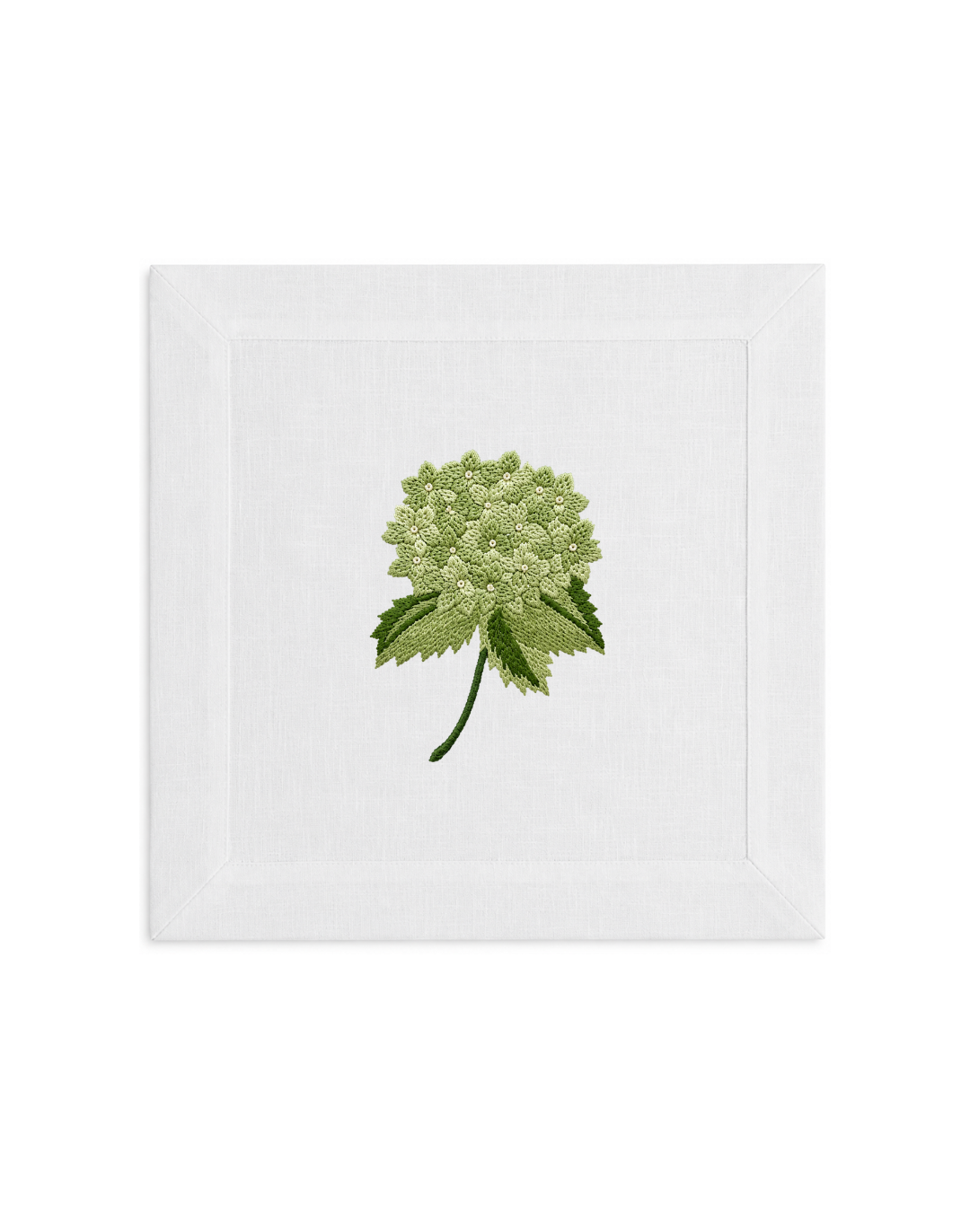 Bordado de Hortensia Verde Olivo