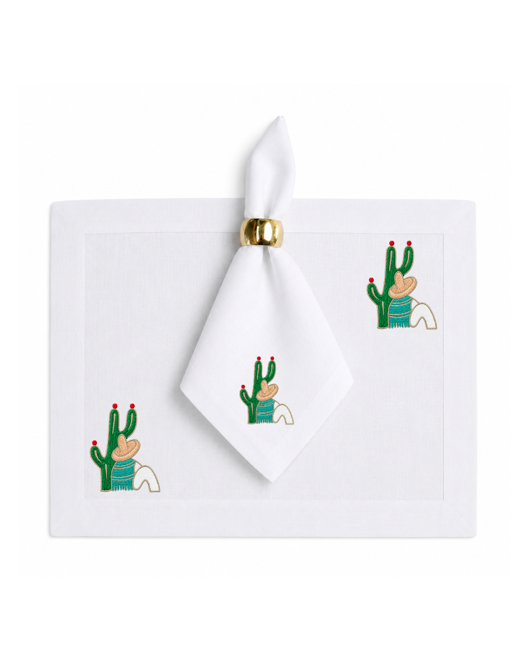 Bordado de Campesino con nopal l Aqua