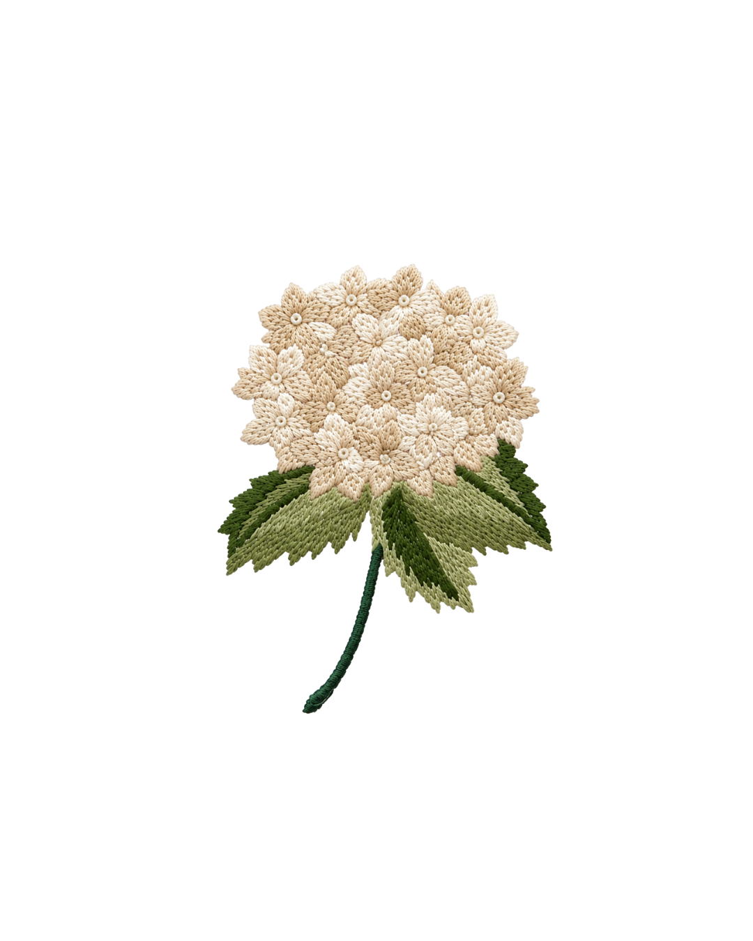Bordado de Hortensia Beige