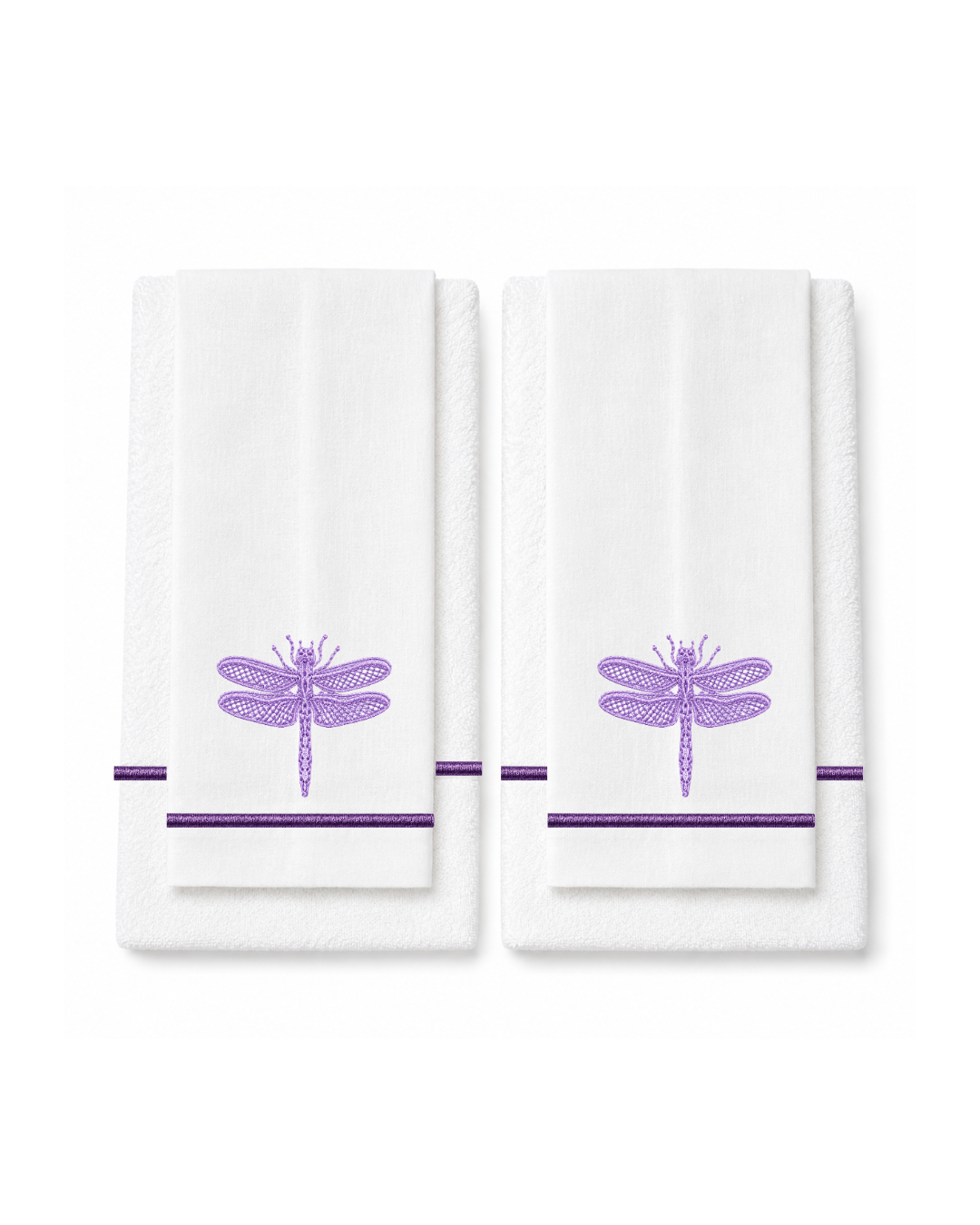 Bordado de Libélulas Morado