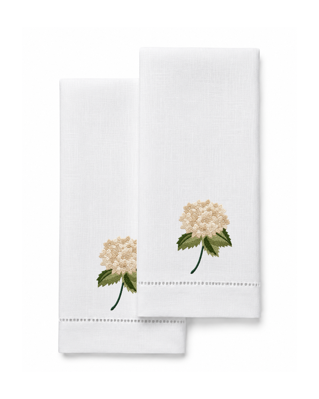Bordado de Hortensia Beige
