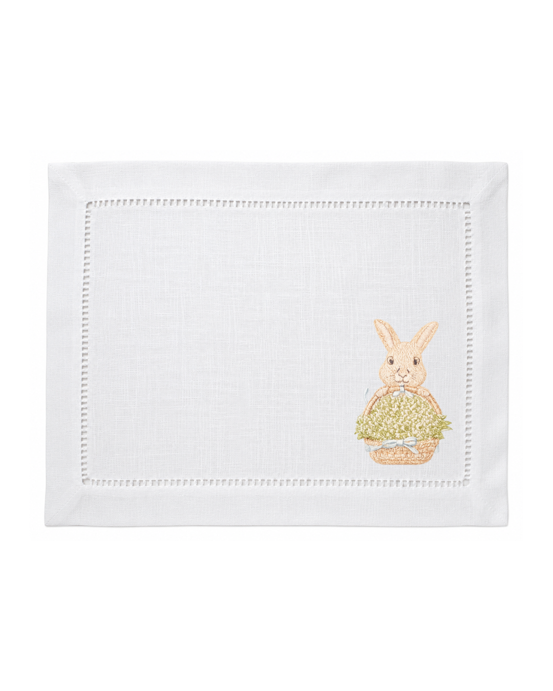 Bordado de Conejo con canasta l Beige