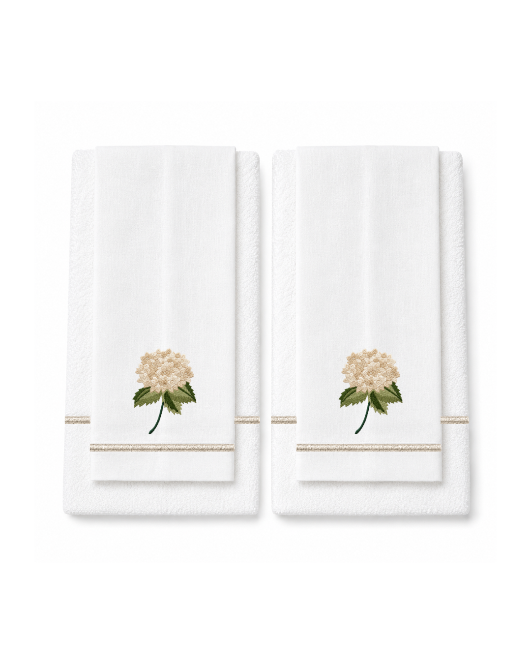 Bordado de Hortensia Beige