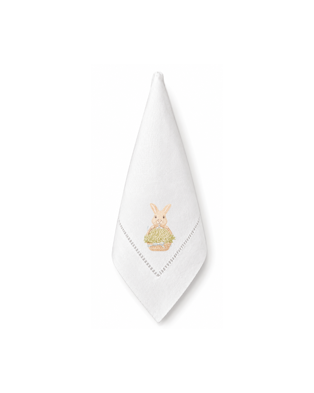 Bordado de Conejo con canasta l Beige