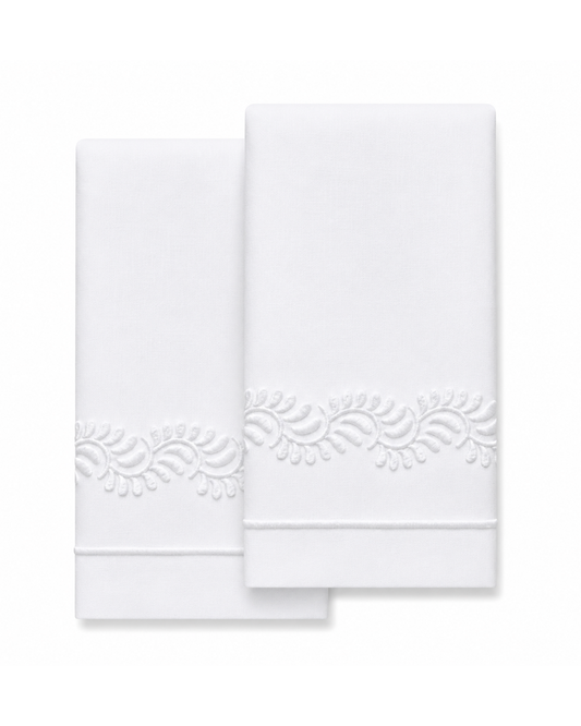 Par de toallas de lino l Talavera blanca