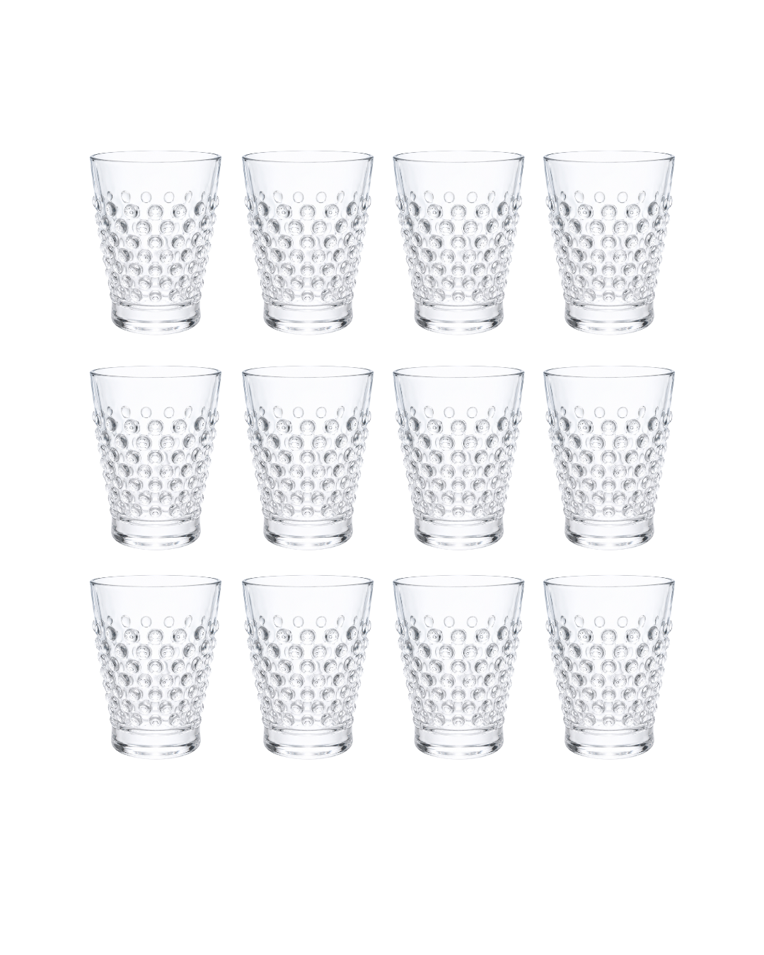 Juego de 12 vasos de melamina l Relieve Bolitas