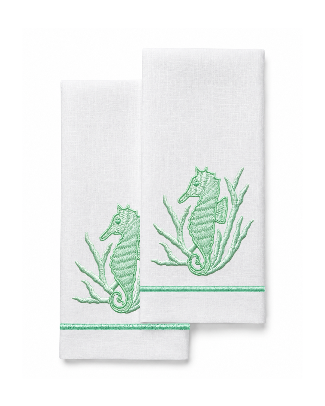 Bordado de Caballito de Mar | Verde Menta