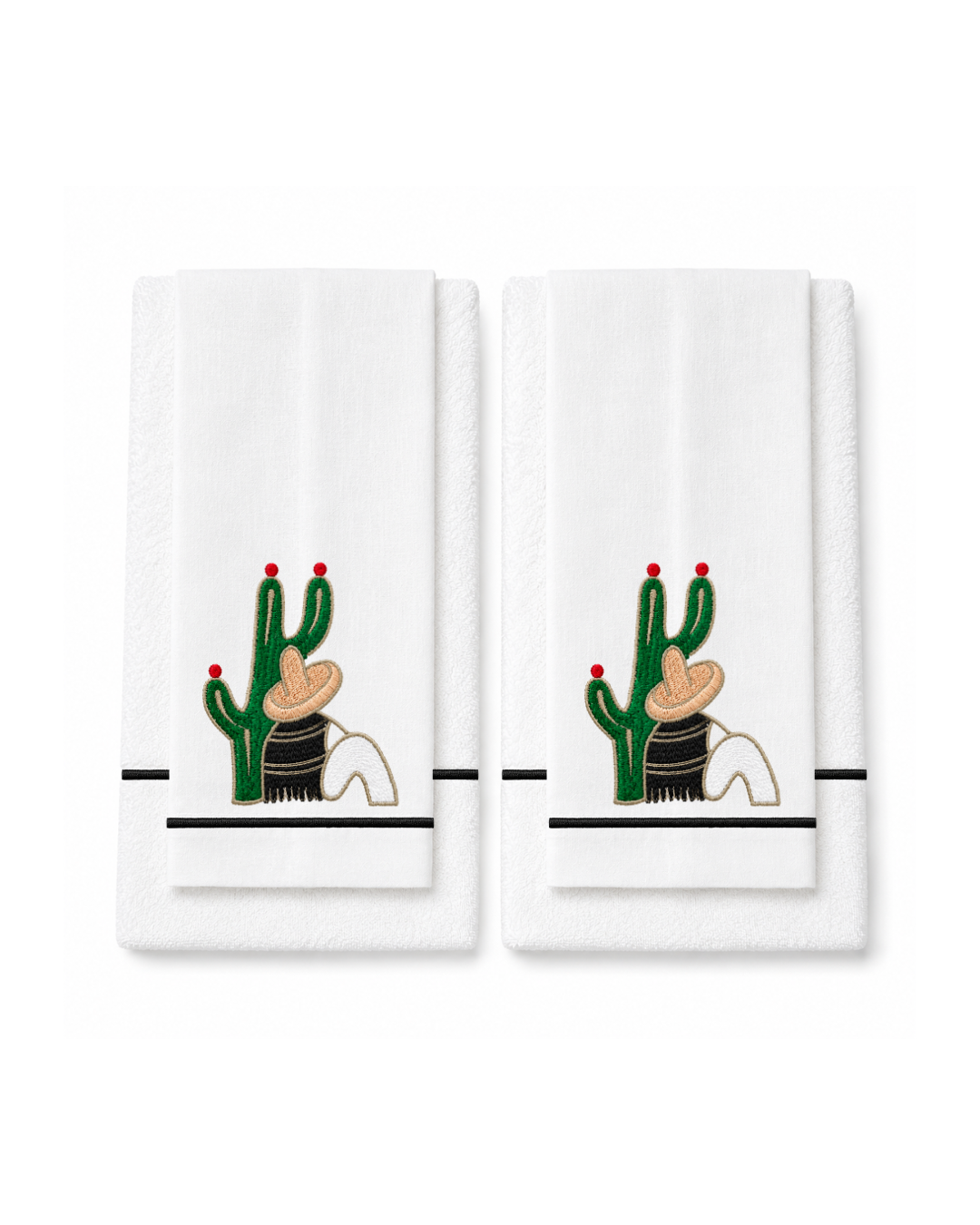 Bordado de Campesino con nopal l Negro