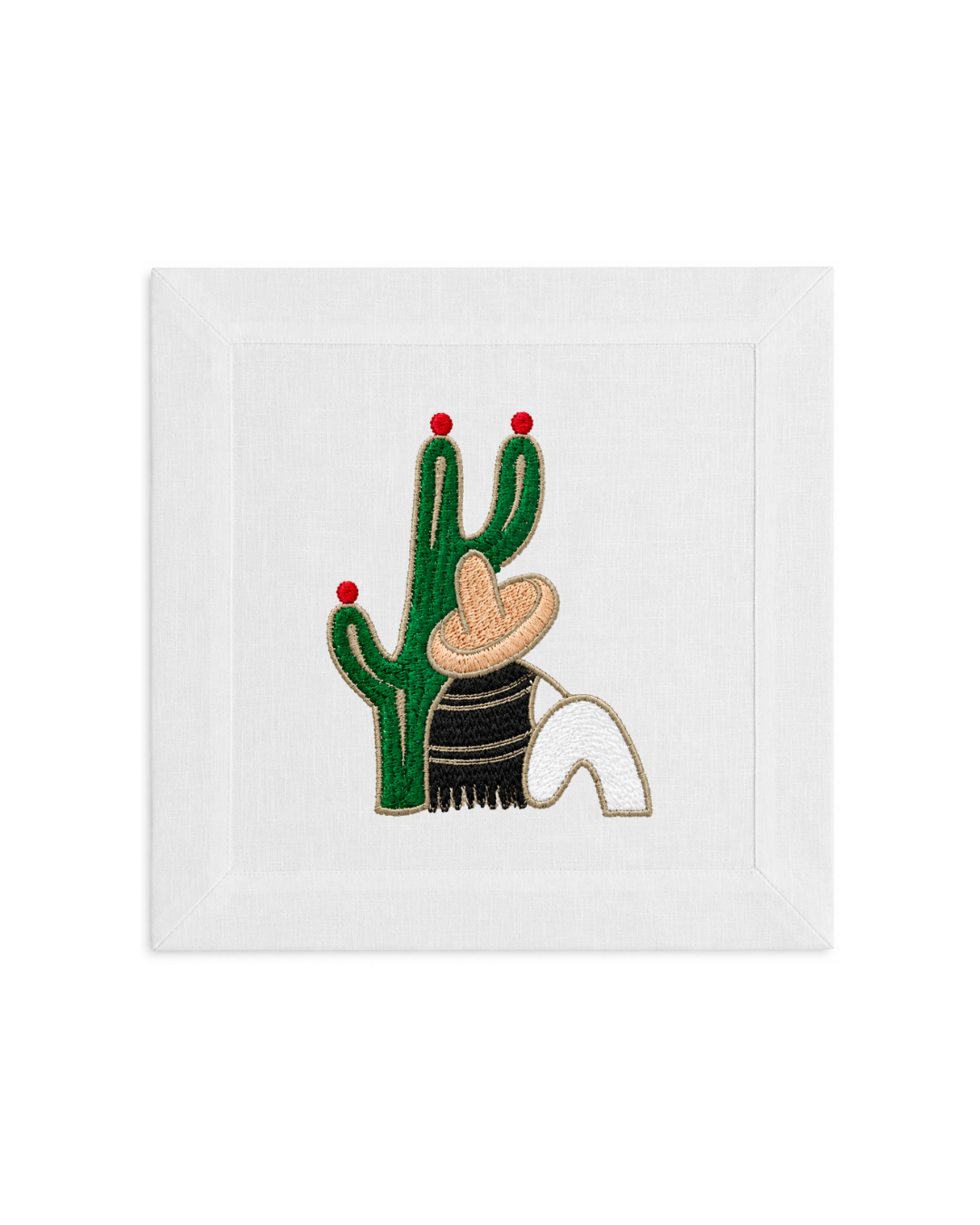 Bordado de Campesino con nopal l Negro
