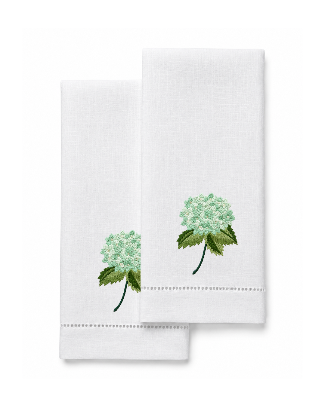 Bordado de Hortensia Verde Menta