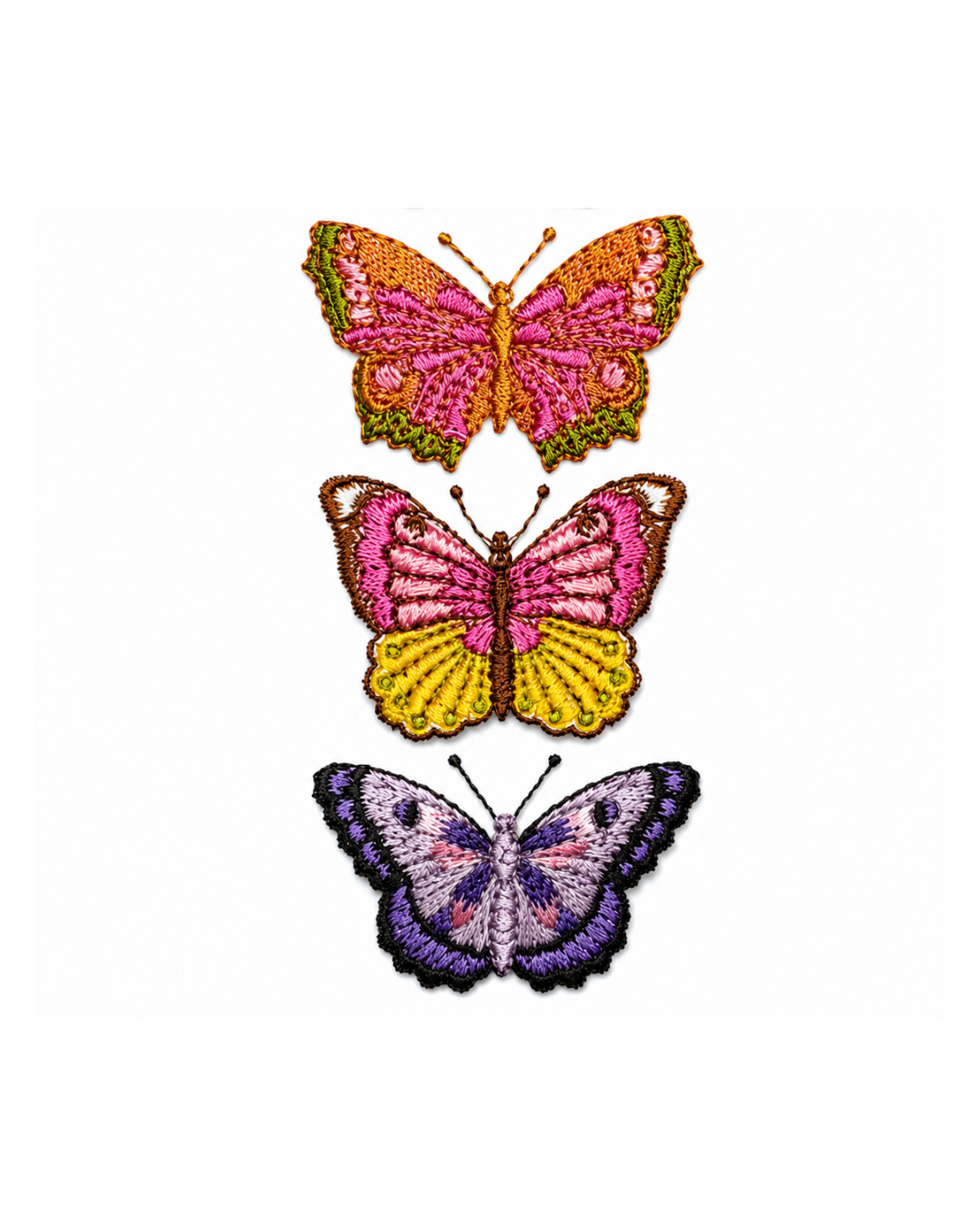 Bordado de Mariposas colores 1