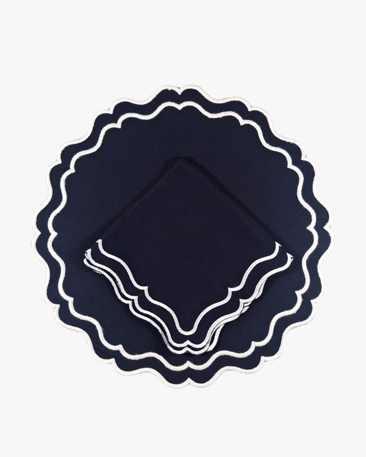 Juego de Individuales con Servilleta Waterproof l Azul Marino