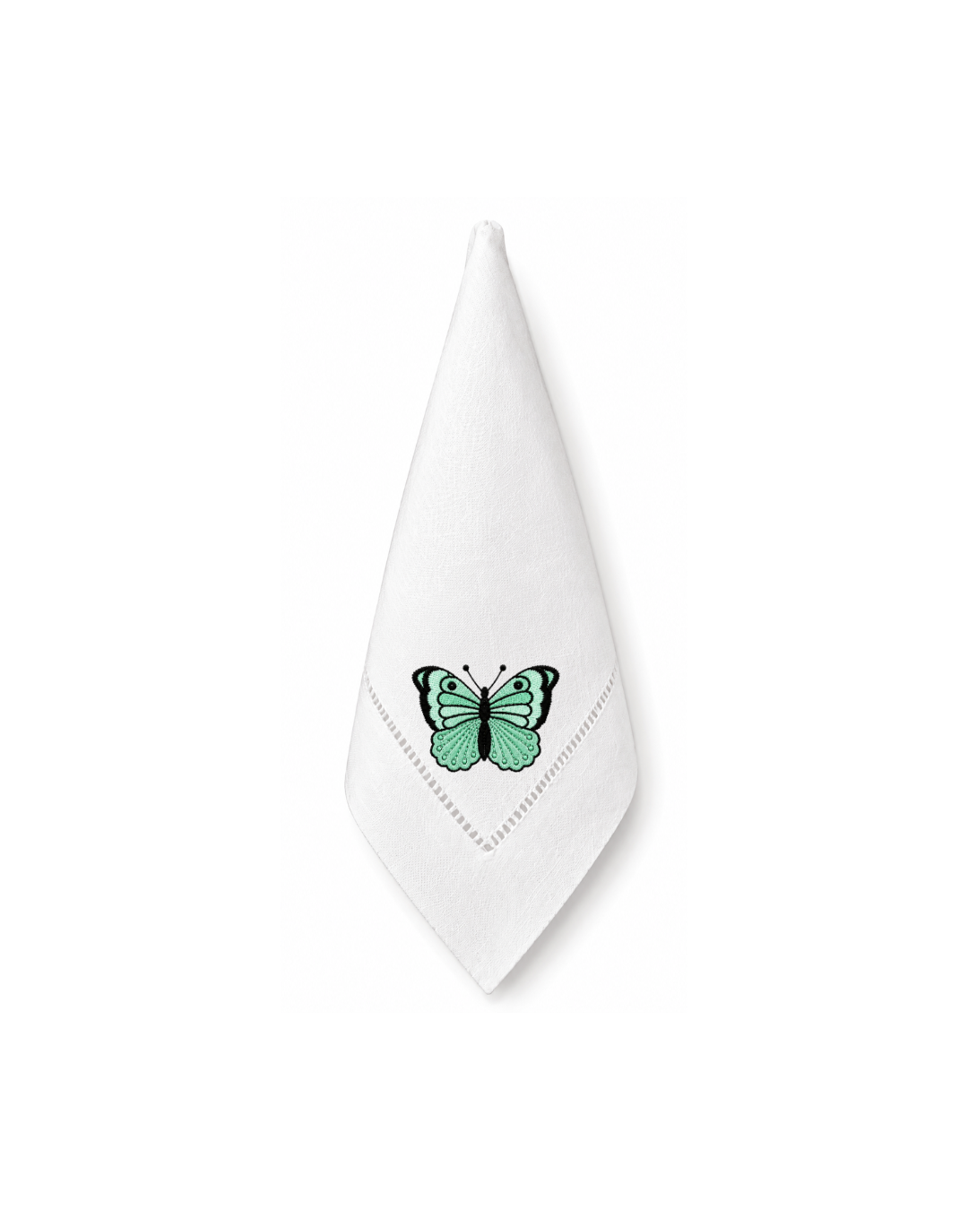 Bordado de Mariposas Verde Menta