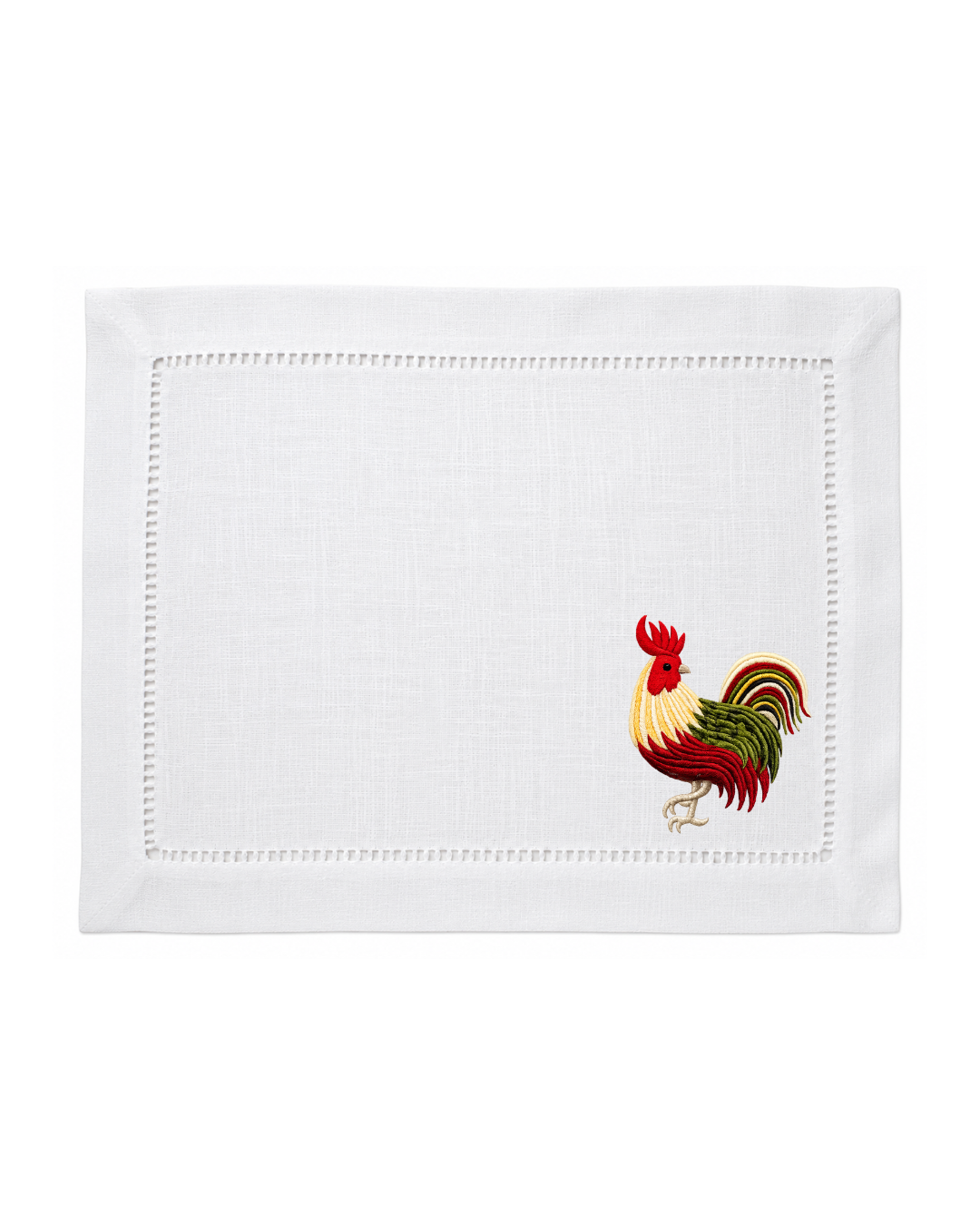 Bordado de Gallo l Café y Verde