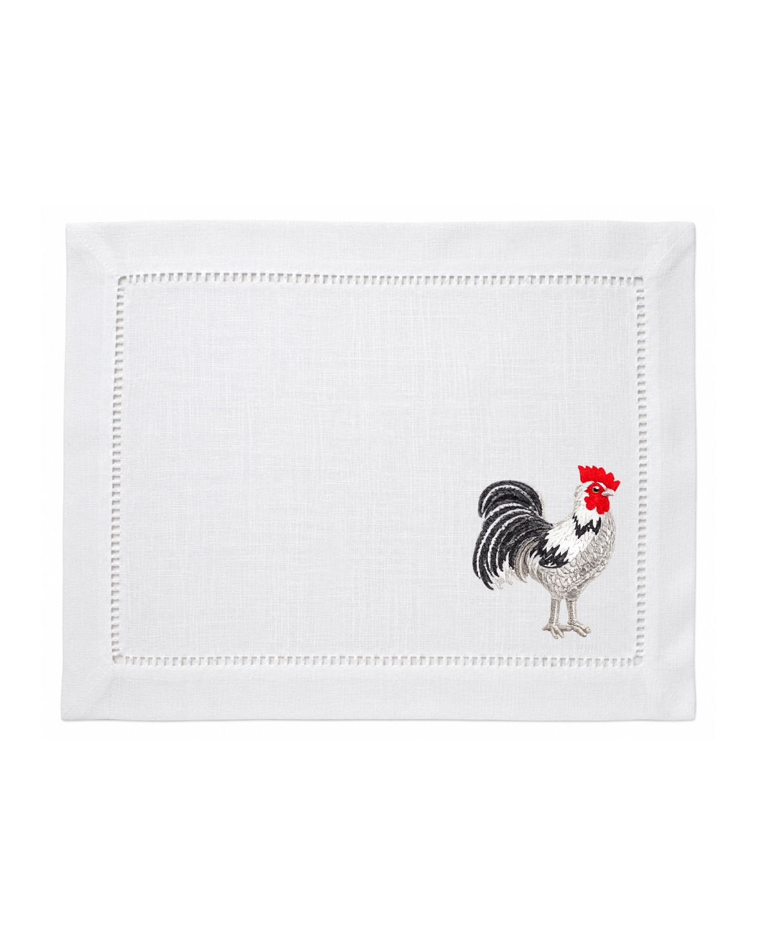Bordado de Gallo l Gris y Negro