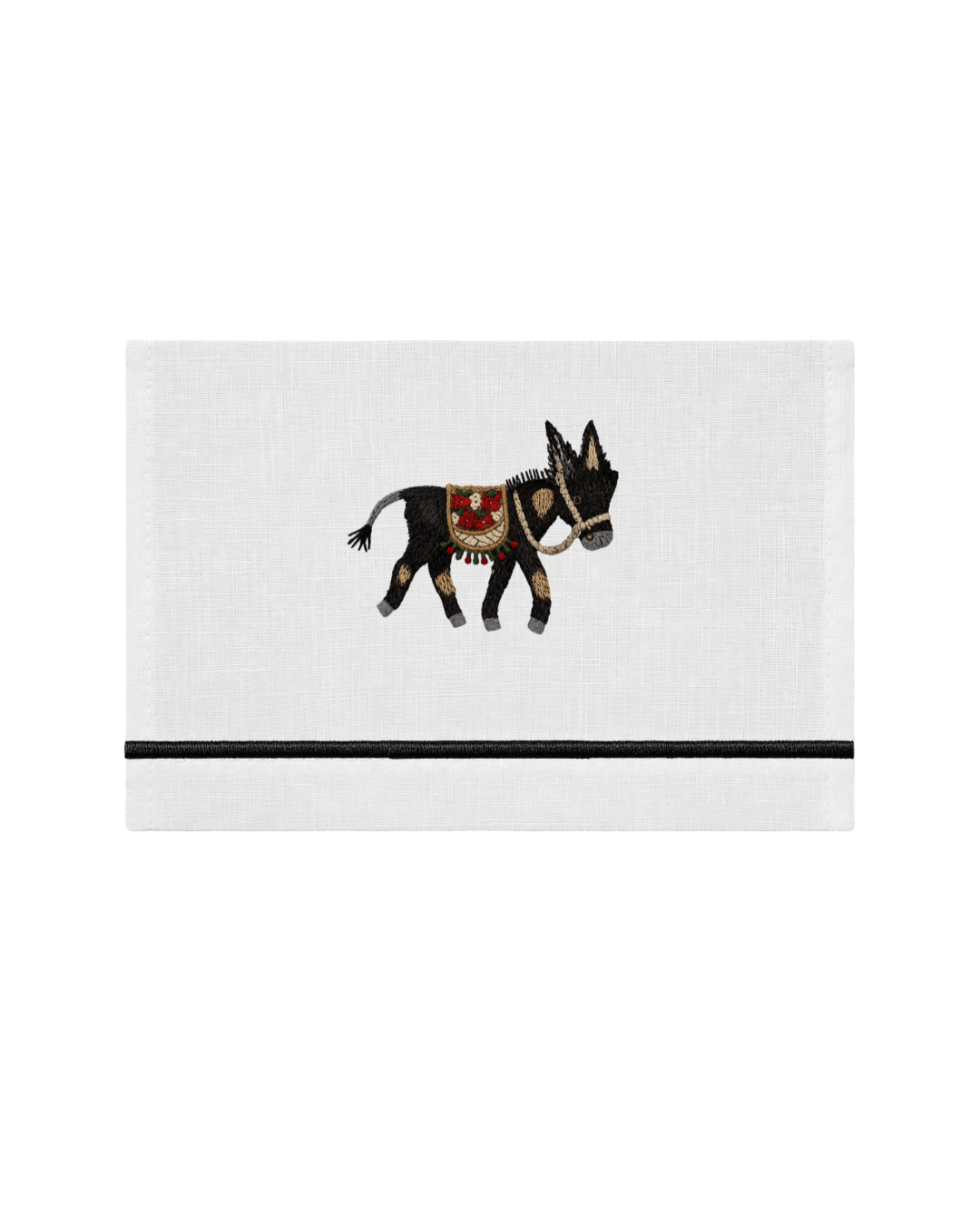 Bordado de Burro con canasto l Negro