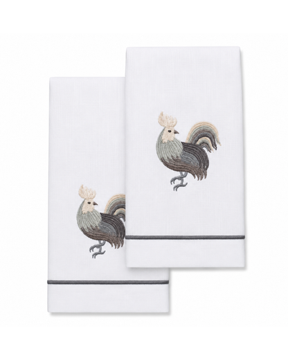 Par de toallas de lino l Gallo Gris