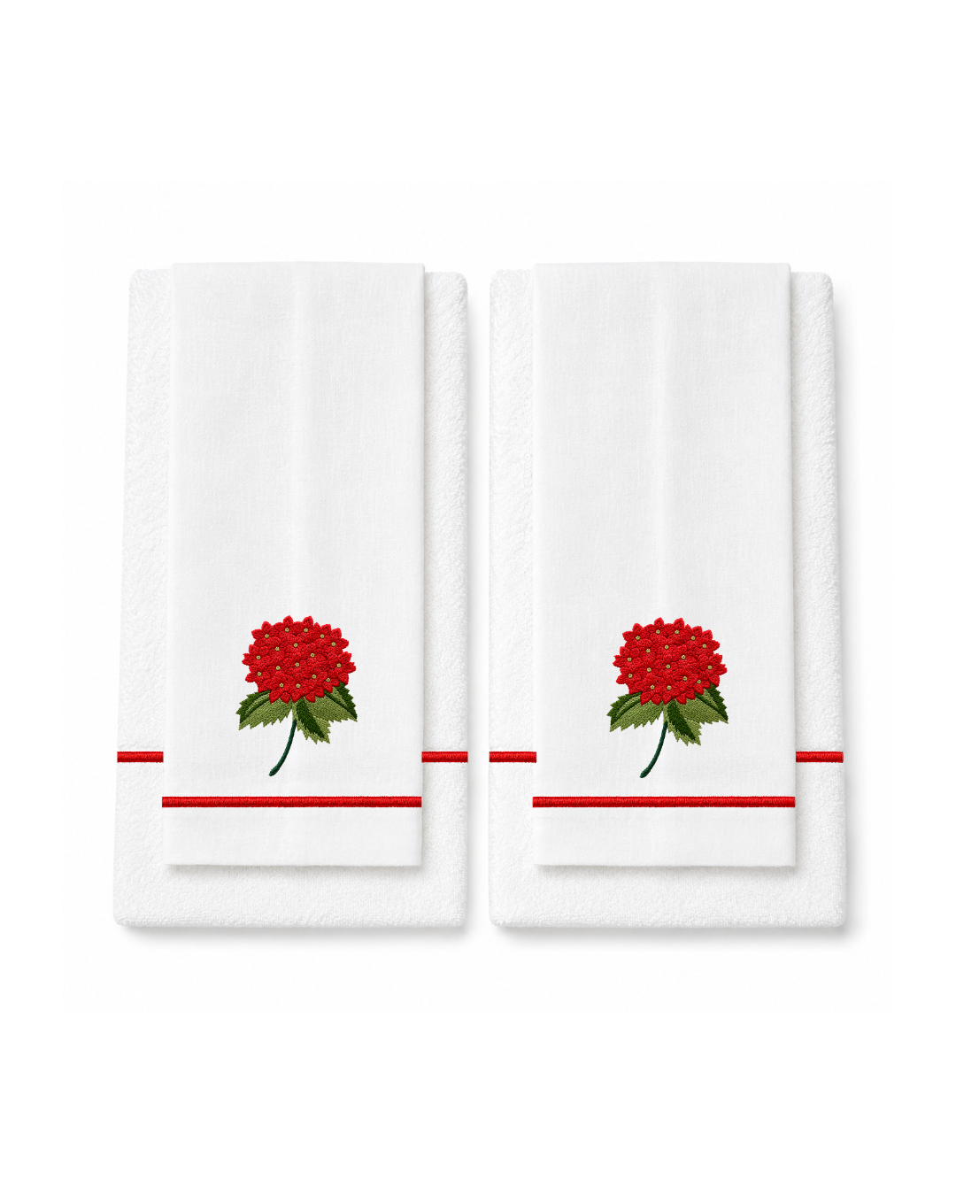 Bordado de Hortensia Roja