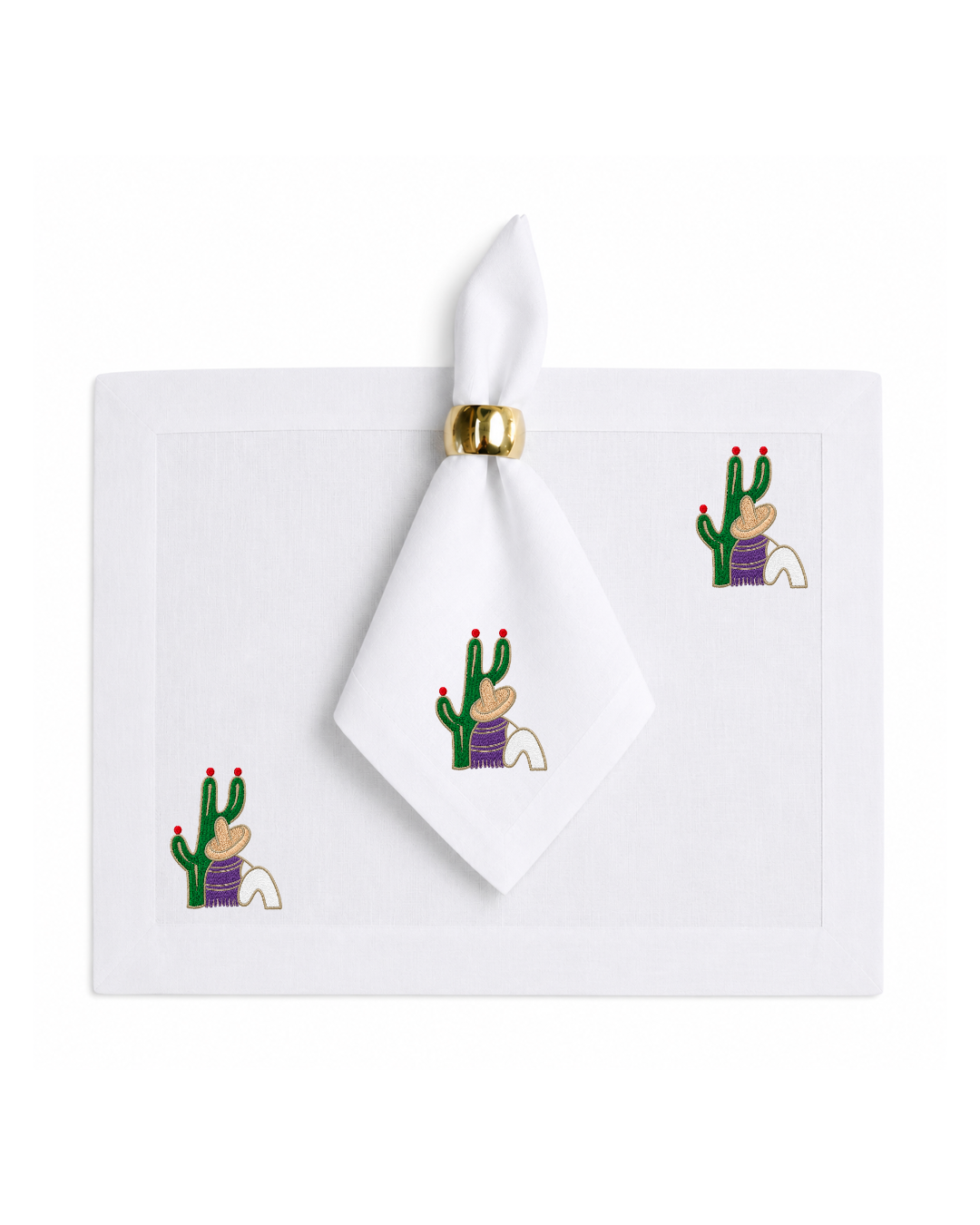 Bordado de Campesino con nopal l Morado