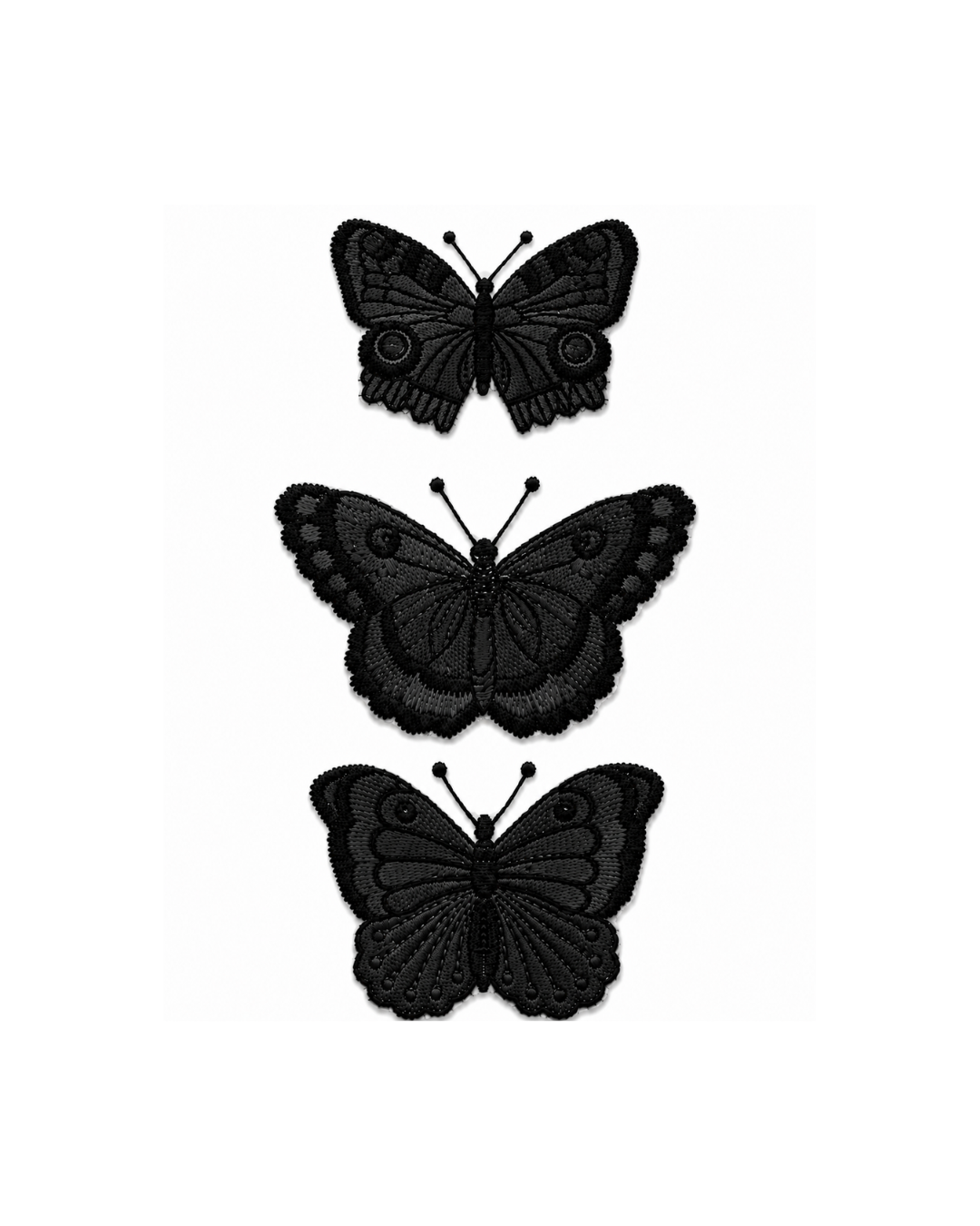Bordado de Mariposas Negras