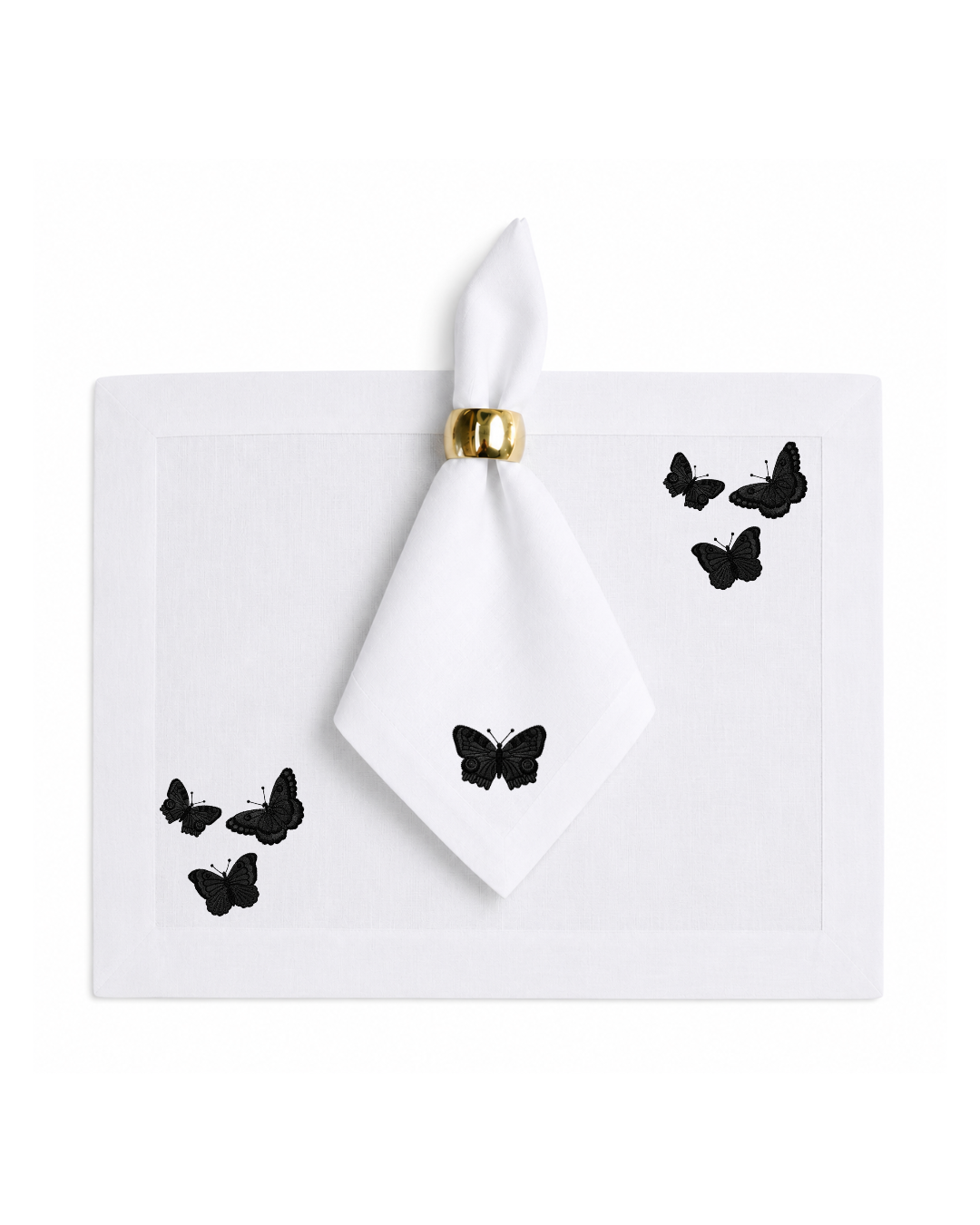 Bordado de Mariposas Negras