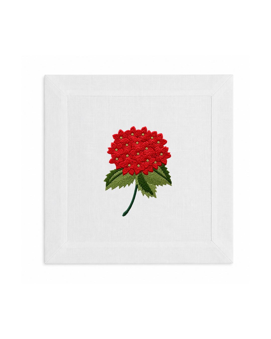 Bordado de Hortensia Roja