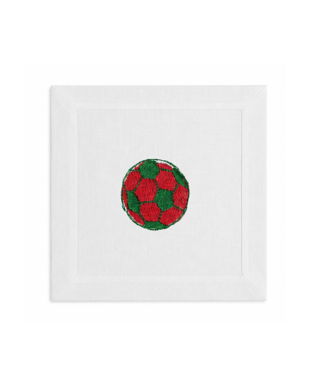 Bordado de Pelota de Fútbol Rojo / Verde