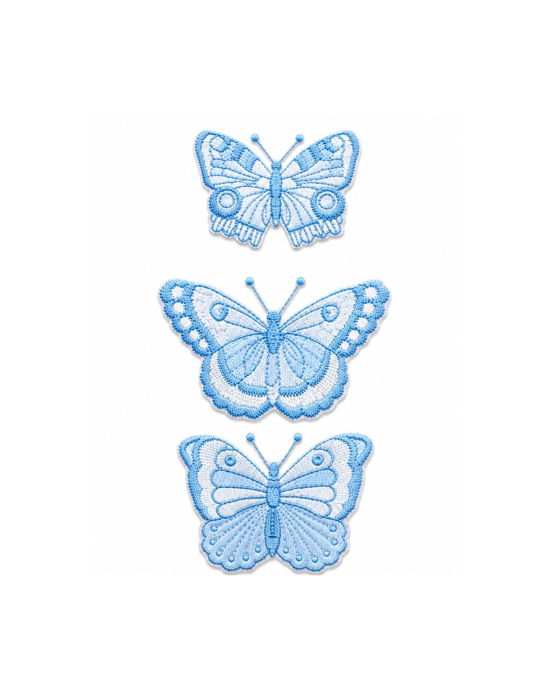 Bordado de Mariposas Azul cielo