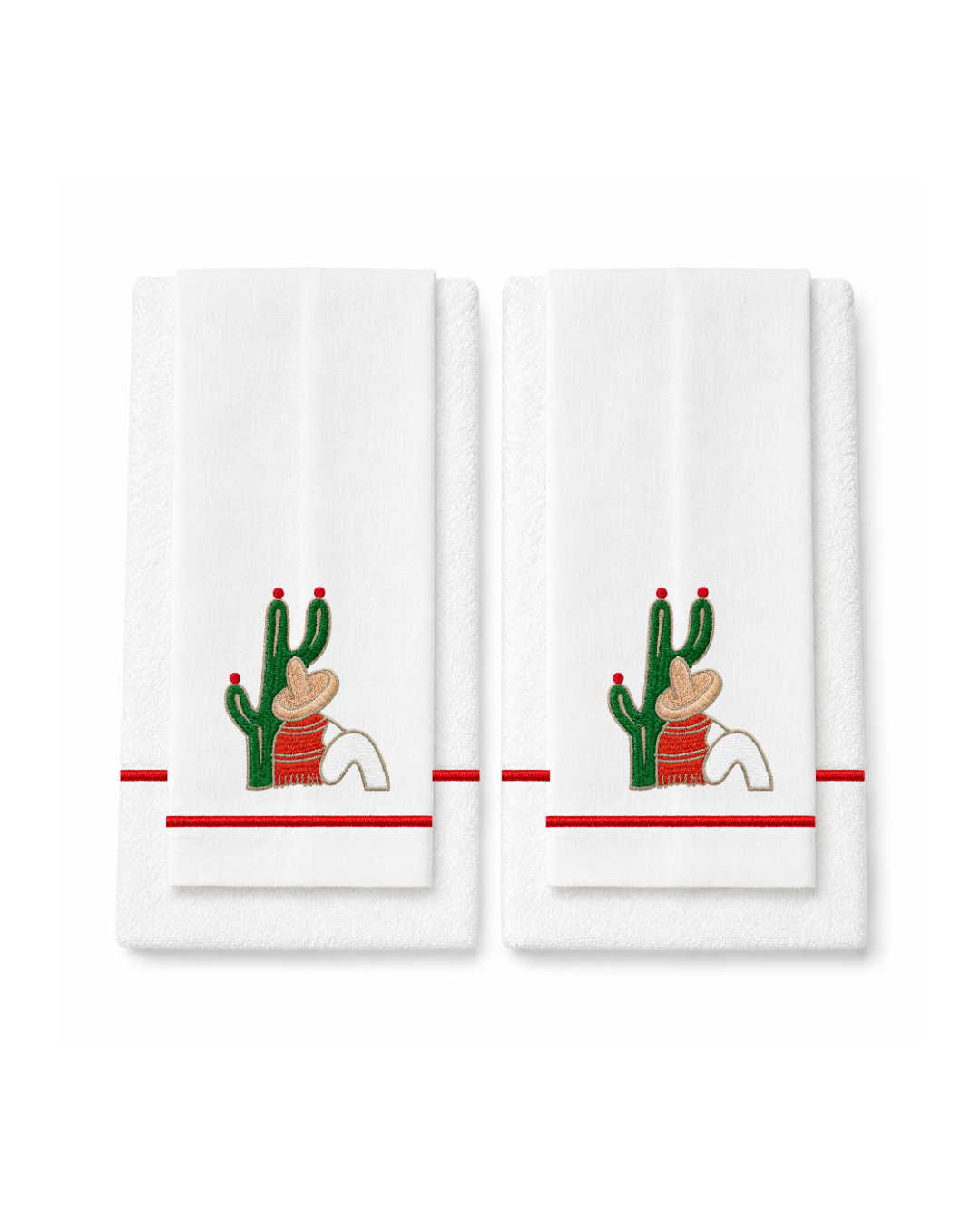 Bordado de Campesino con nopal l Rojo