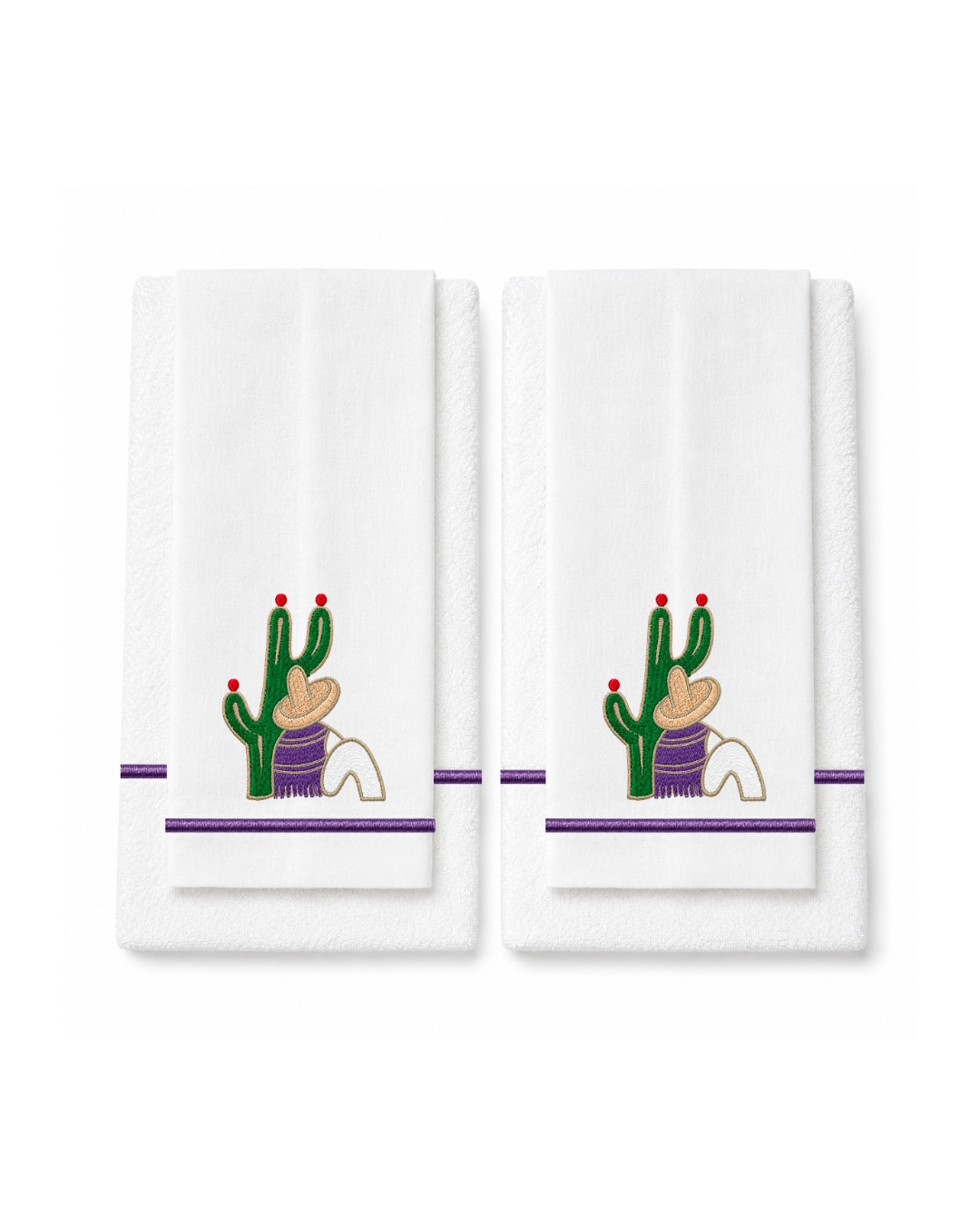 Bordado de Campesino con nopal l Morado