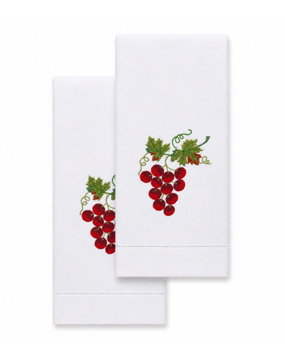 Par de toallas de lino l Uvas