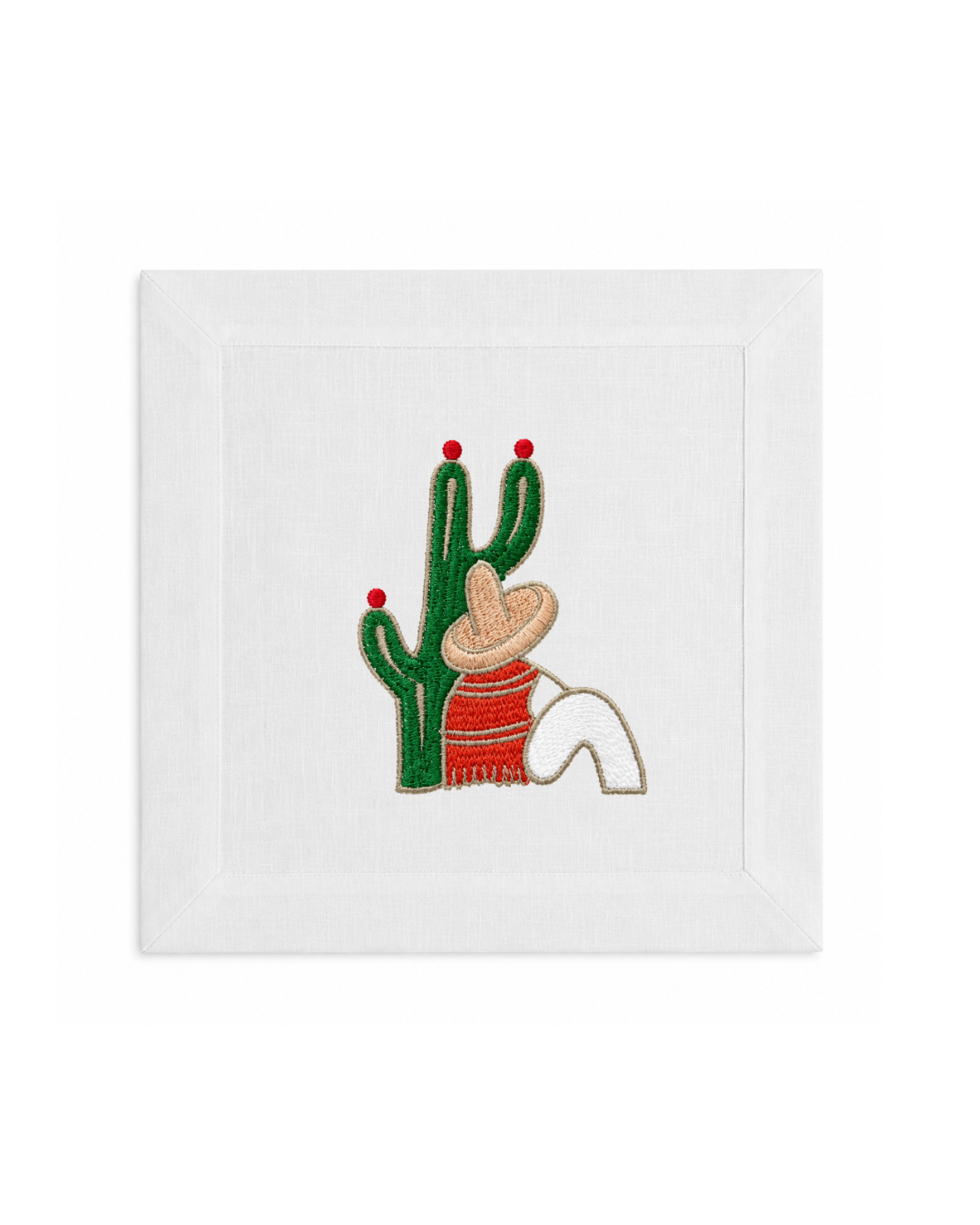Bordado de Campesino con nopal l Rojo