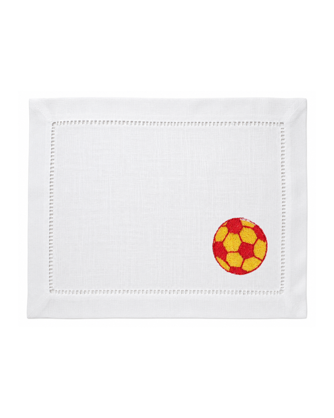 Bordado de Pelota de Fútbol Amarillo/ Rojo