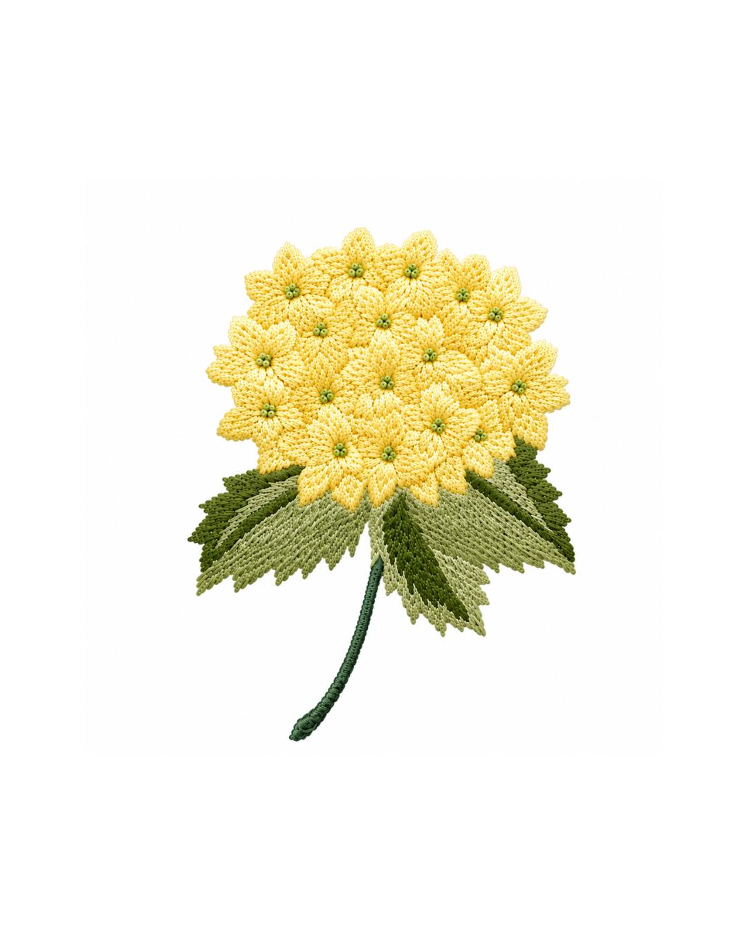 Bordado de Hortensia Amarilla