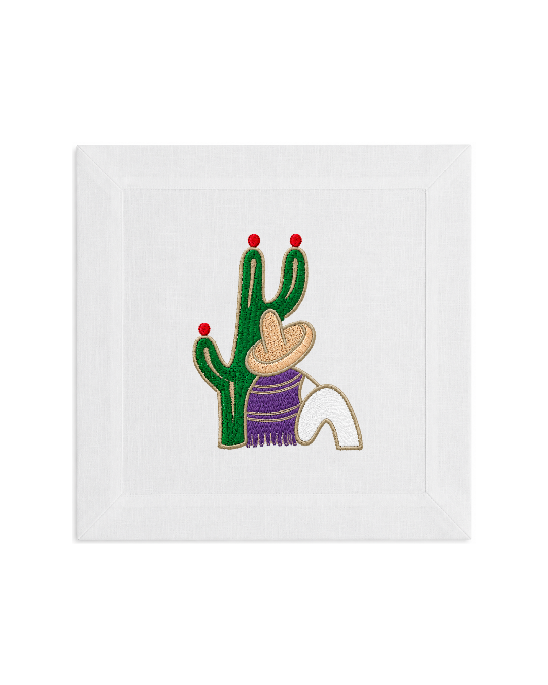Bordado de Campesino con nopal l Morado