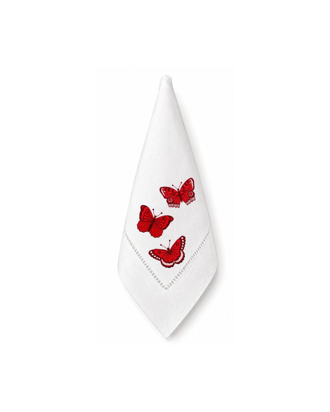 Bordado de Mariposas Rojas