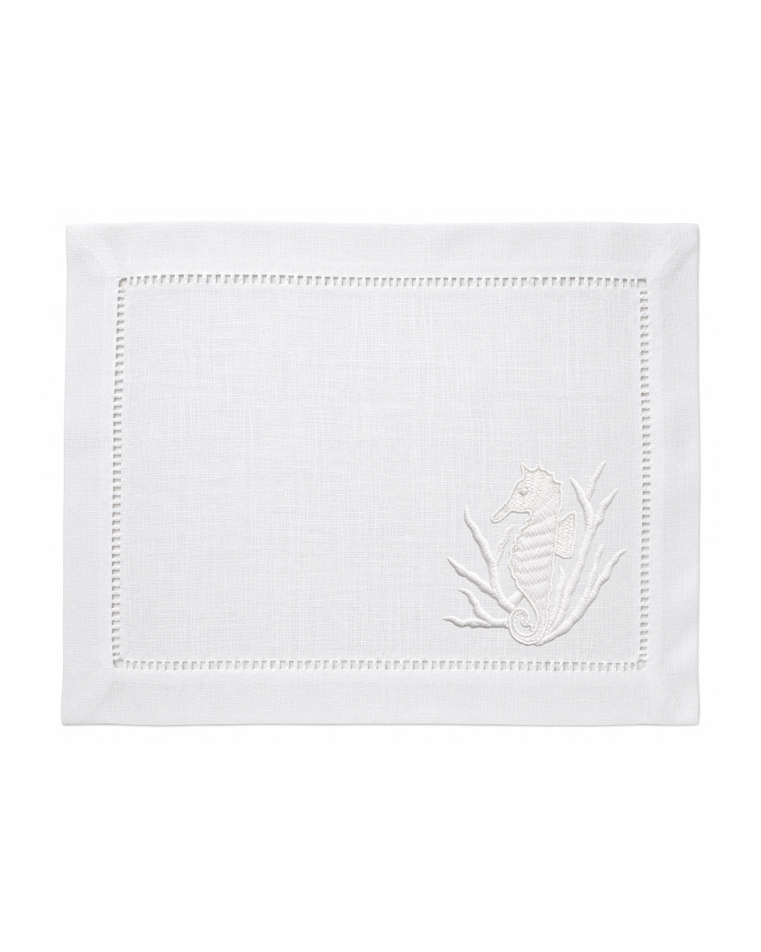 Bordado de Caballito de Mar l Blanco