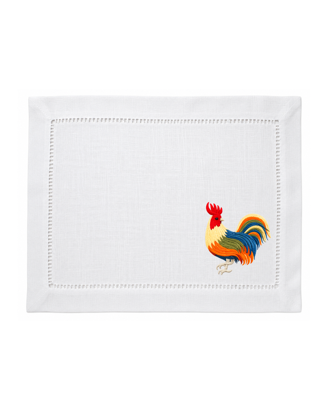 Bordado de Gallo l Amarilo y Azul