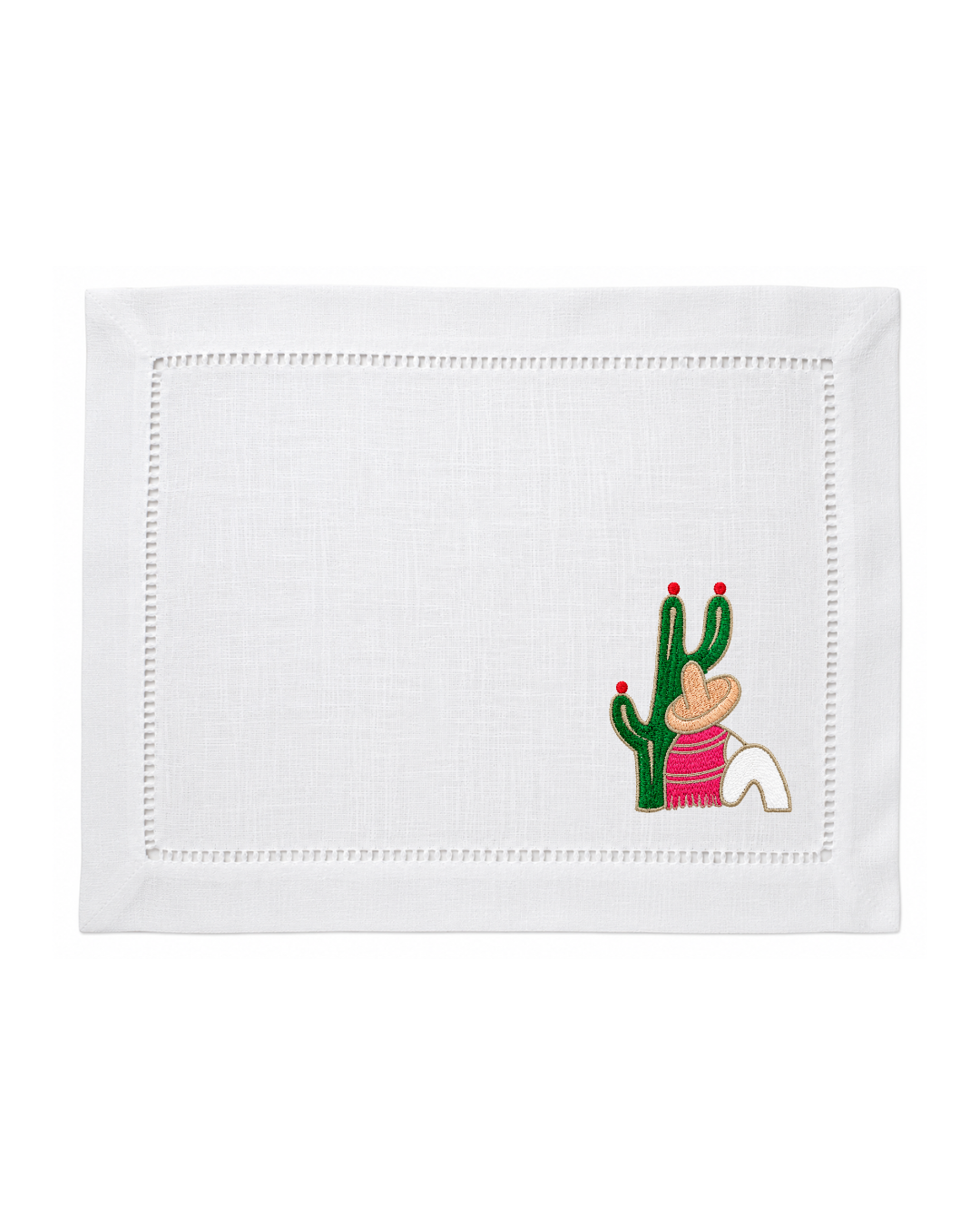 Bordado de Campesino con nopal l Rosa mexicano
