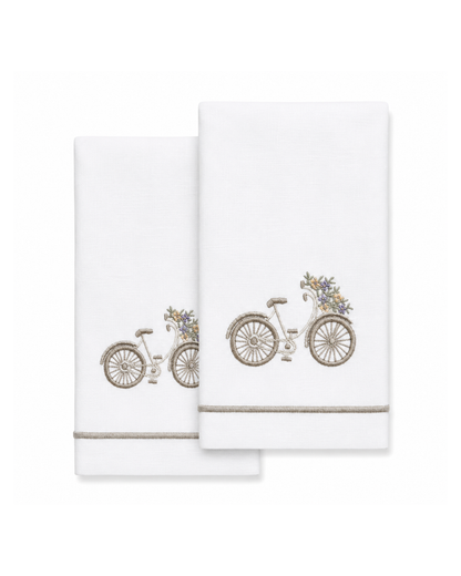 Par de toallas de lino l  Bicicleta Gris