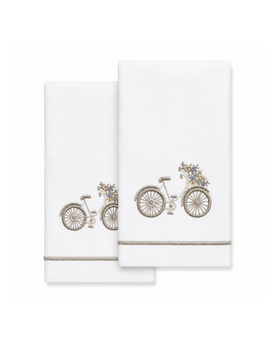 Par de toallas de lino l  Bicicleta Gris