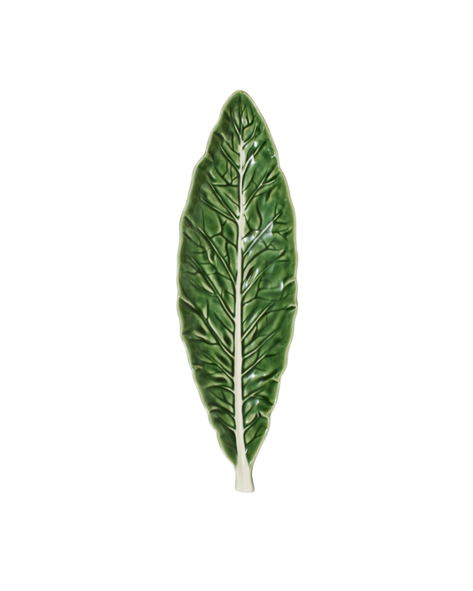 Plato de cerámica en forma de hoja de col