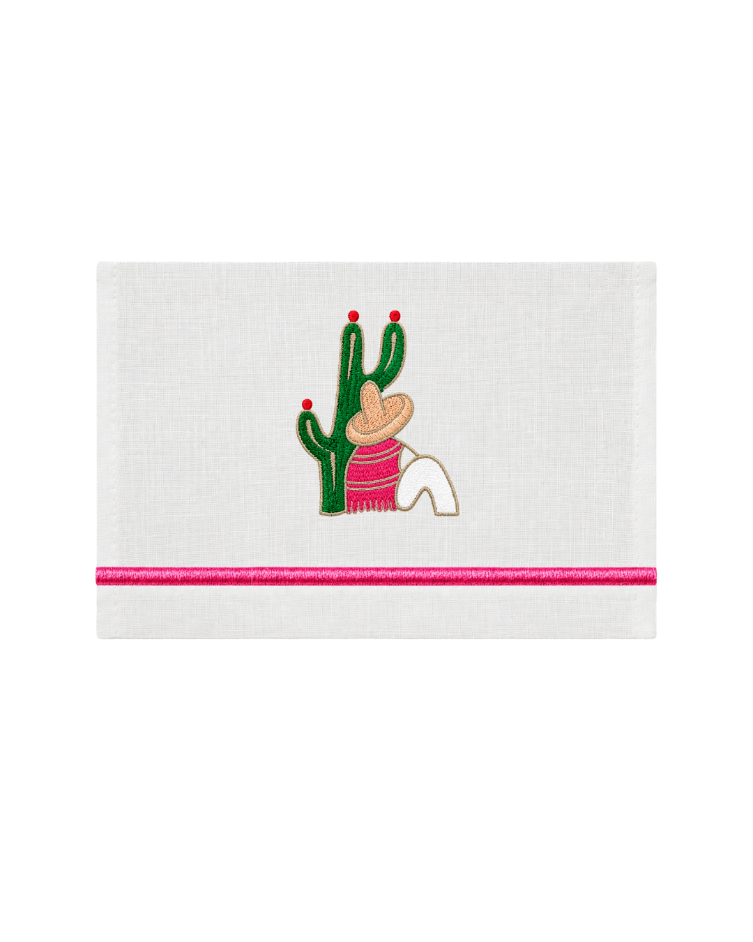 Bordado de Campesino con nopal l Rosa mexicano